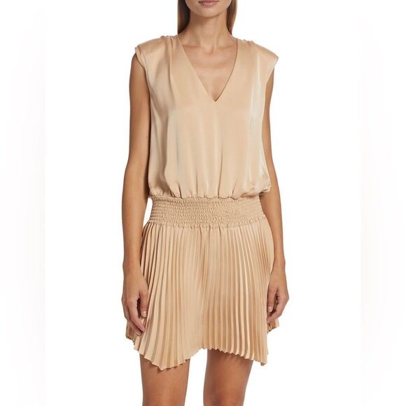 Ramy Brook Rori Satin Pleated Minidress size S - Picture 1 of 12